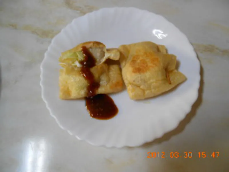 胡麻どうふの巾着焼き