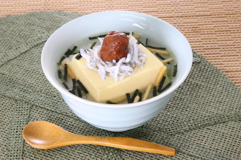 玉子どうふ★しらすと梅冷やし茶漬け